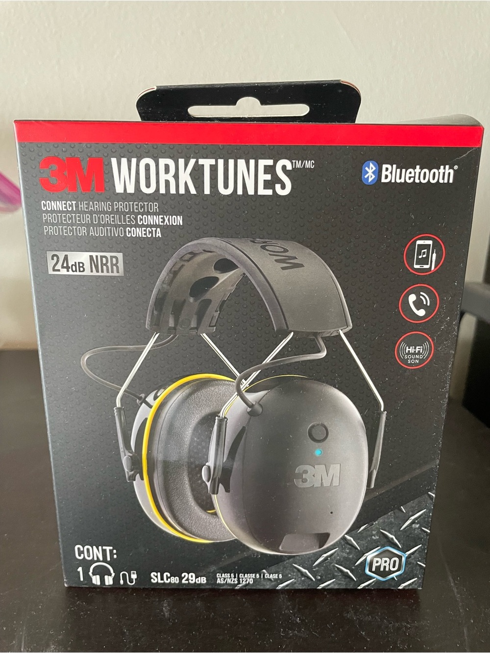 Sharper Image 3M WorkTunes Over-Ear Headphones in Black and Yellow